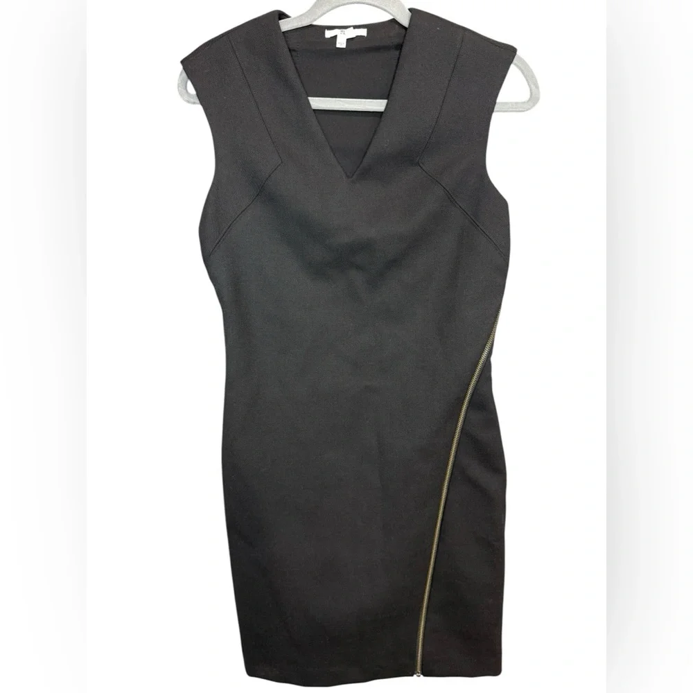 Helmut Lang Angle Zipper Moto Stretch Dress Size Medium - Picture 2 of 8